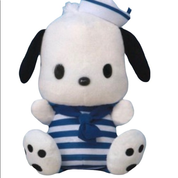 NEW HTF So Kawaii Japan Sanrio Pochacco in Swimsuit with Sailor Hat Big Plush - Picture 11 of 11